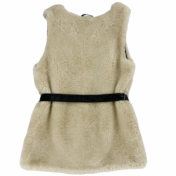 H&M Super Soft Faux Fur Tie Belt Waist Vest - Picture 8 of 14